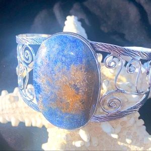 Sale * Indonesian Sea Fossil Natural Gemstone huge statement cuff